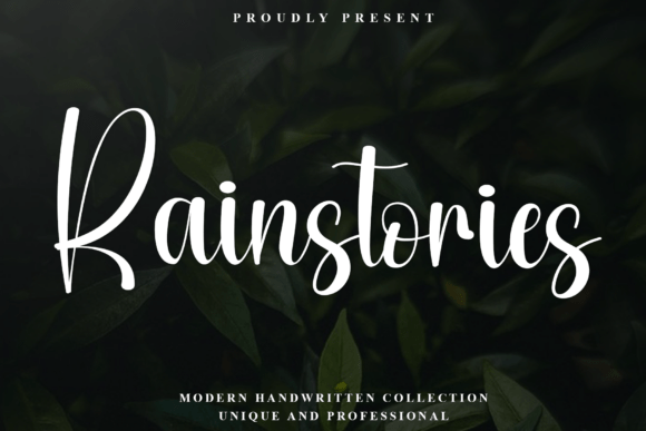 Rainstories: Crafting a Visual Signature with a Modern Handwritten Font