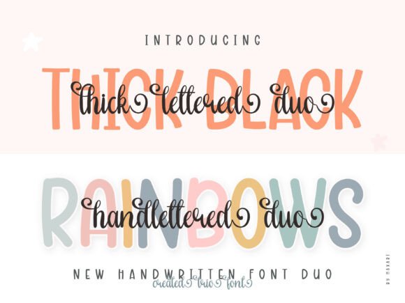 Thick Lettered Duo: Blending Modern Strength with Elegant Flow