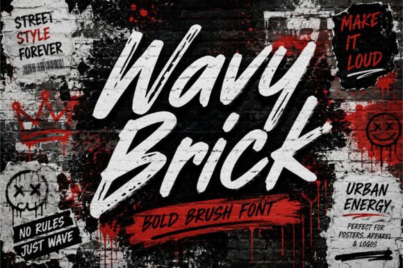 Wavy Brick: A Bold Brush Script for Dynamic Design